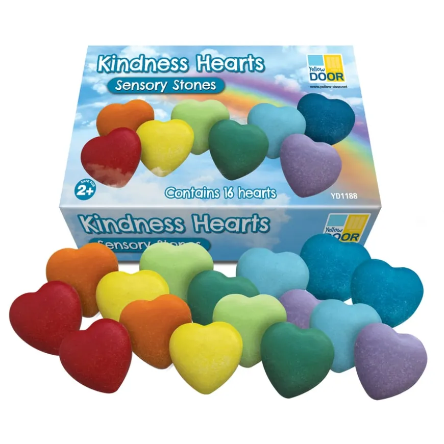 Yellow Door Kindness Heart Stones 16pk