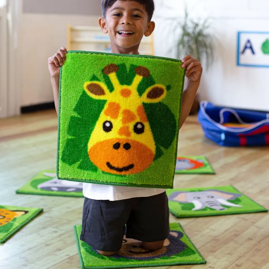 Zoo Animals Mini Placement Carpet Squares 30pk