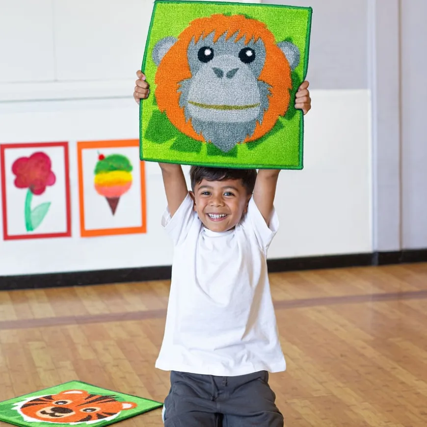 Zoo Animals Mini Placement Carpet Squares 30pk